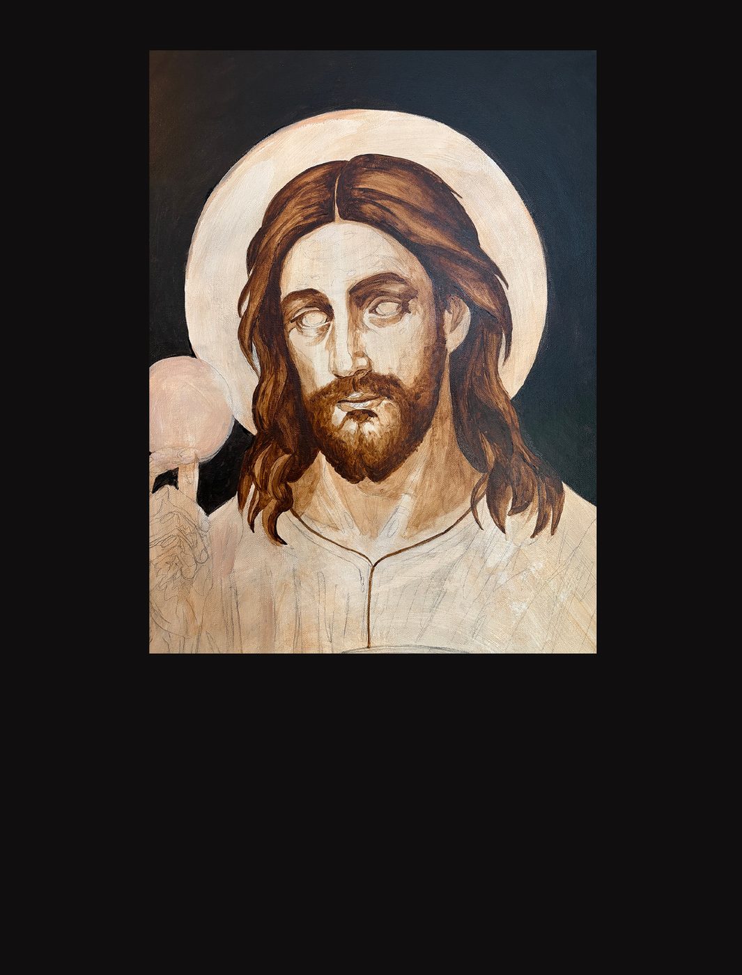 Eucharist; painting stage 2, by Darien Bathalter