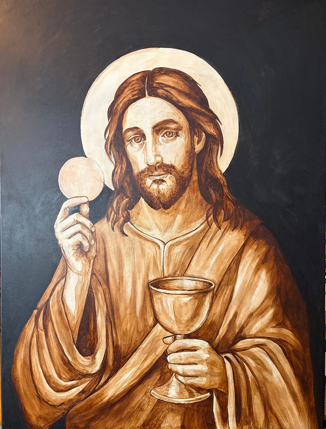 Eucharist; painting stage 3, by Darien Bathalter