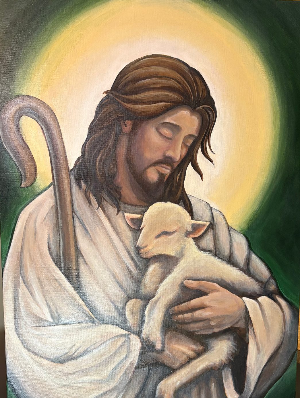 The Good Shepherd; painting stage 6, by Darien Bathalter