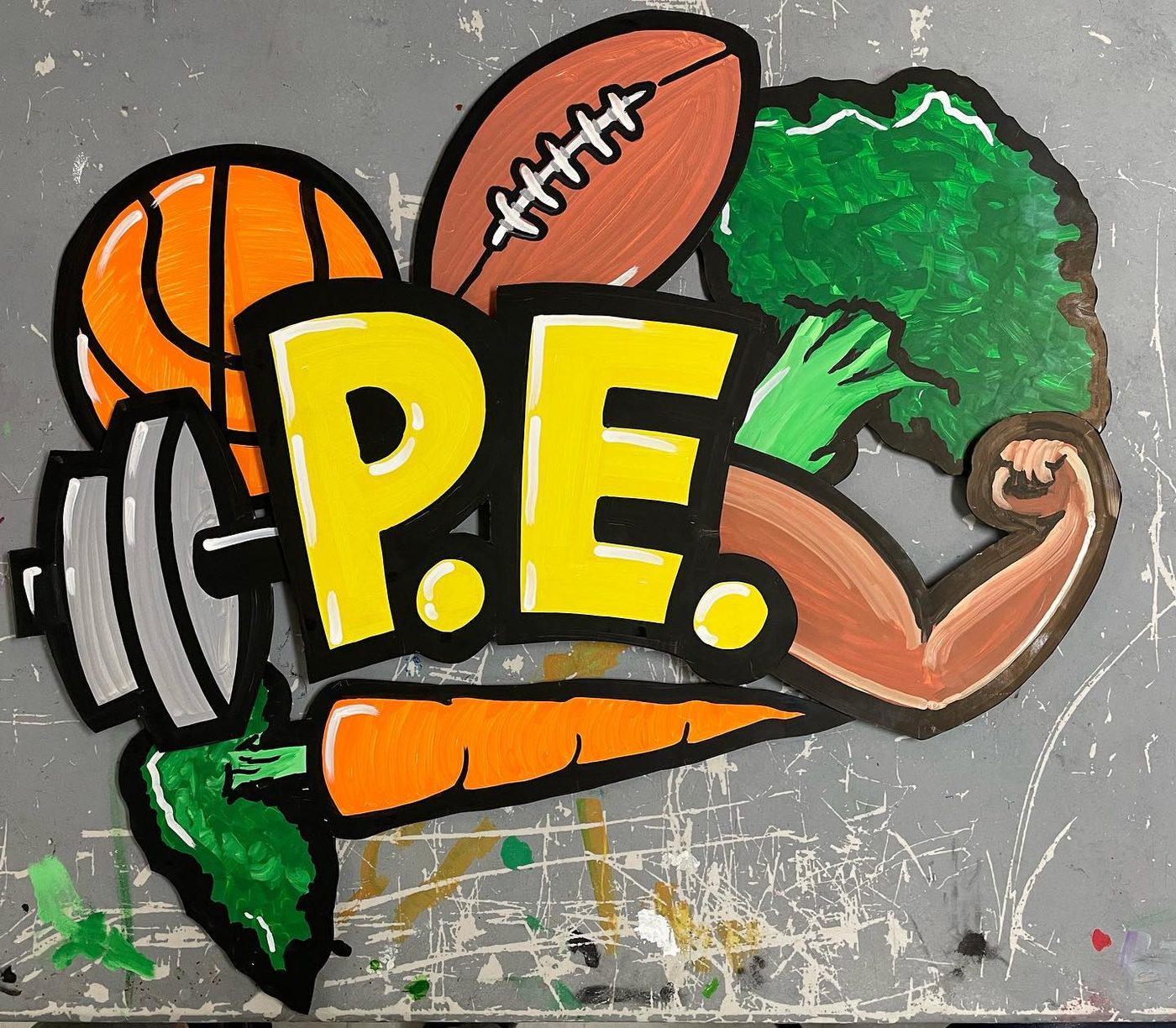 Hand-painted sign by Darien Bathalter