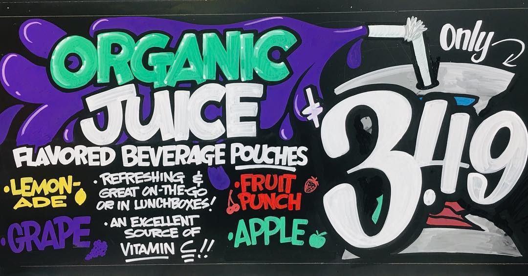 Hand-painted sign by Darien Bathalter