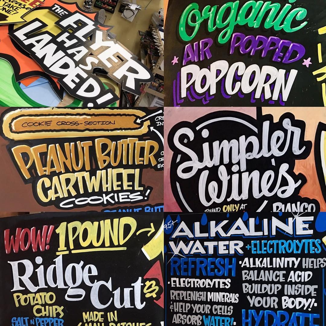 Hand-painted sign by Darien Bathalter
