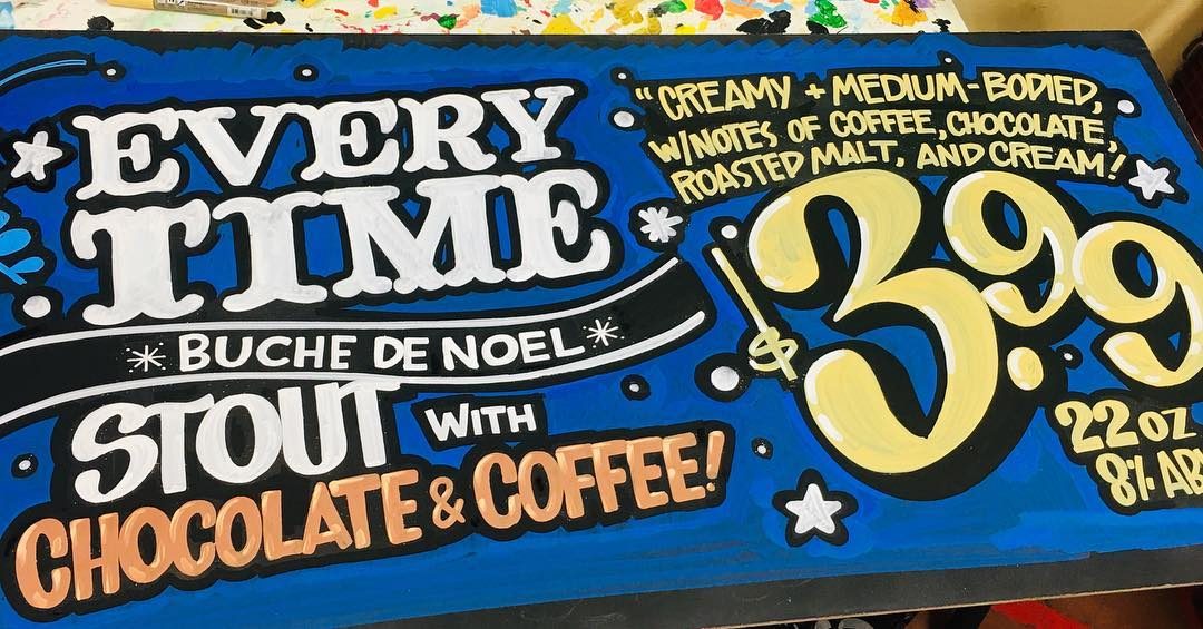 Hand-painted sign by Darien Bathalter